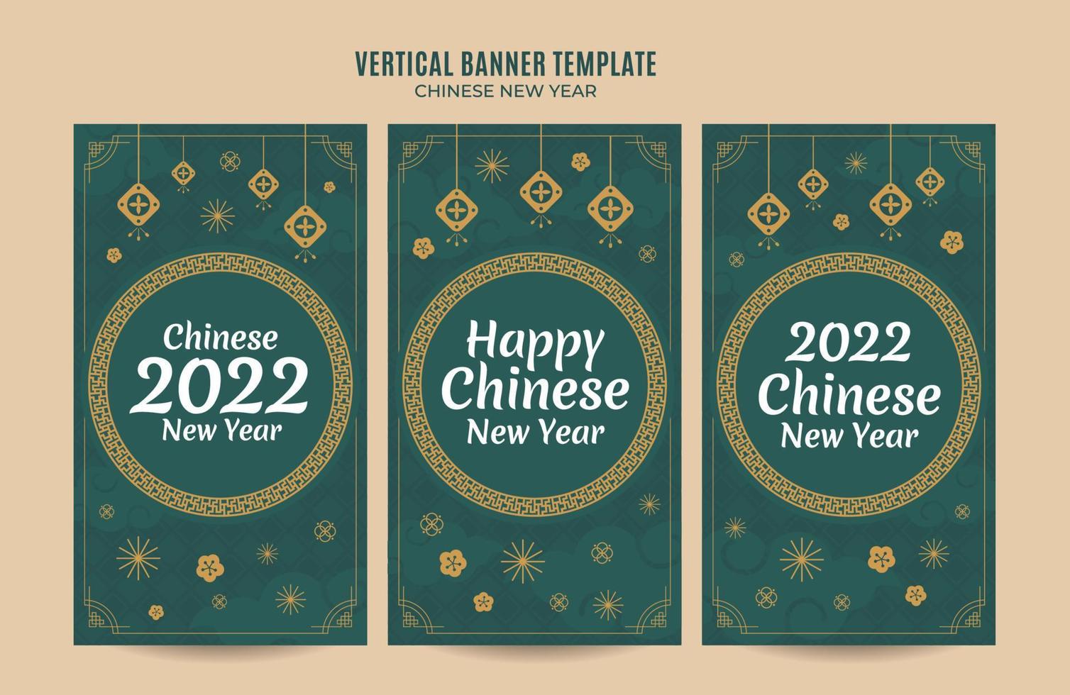 Vertical chinese new year 2022 web banner Instagram story template vector