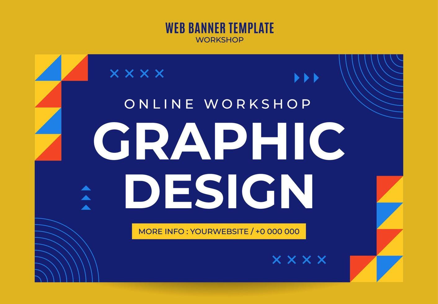 taller web banner plantilla retro colorido espacio abstracto vector