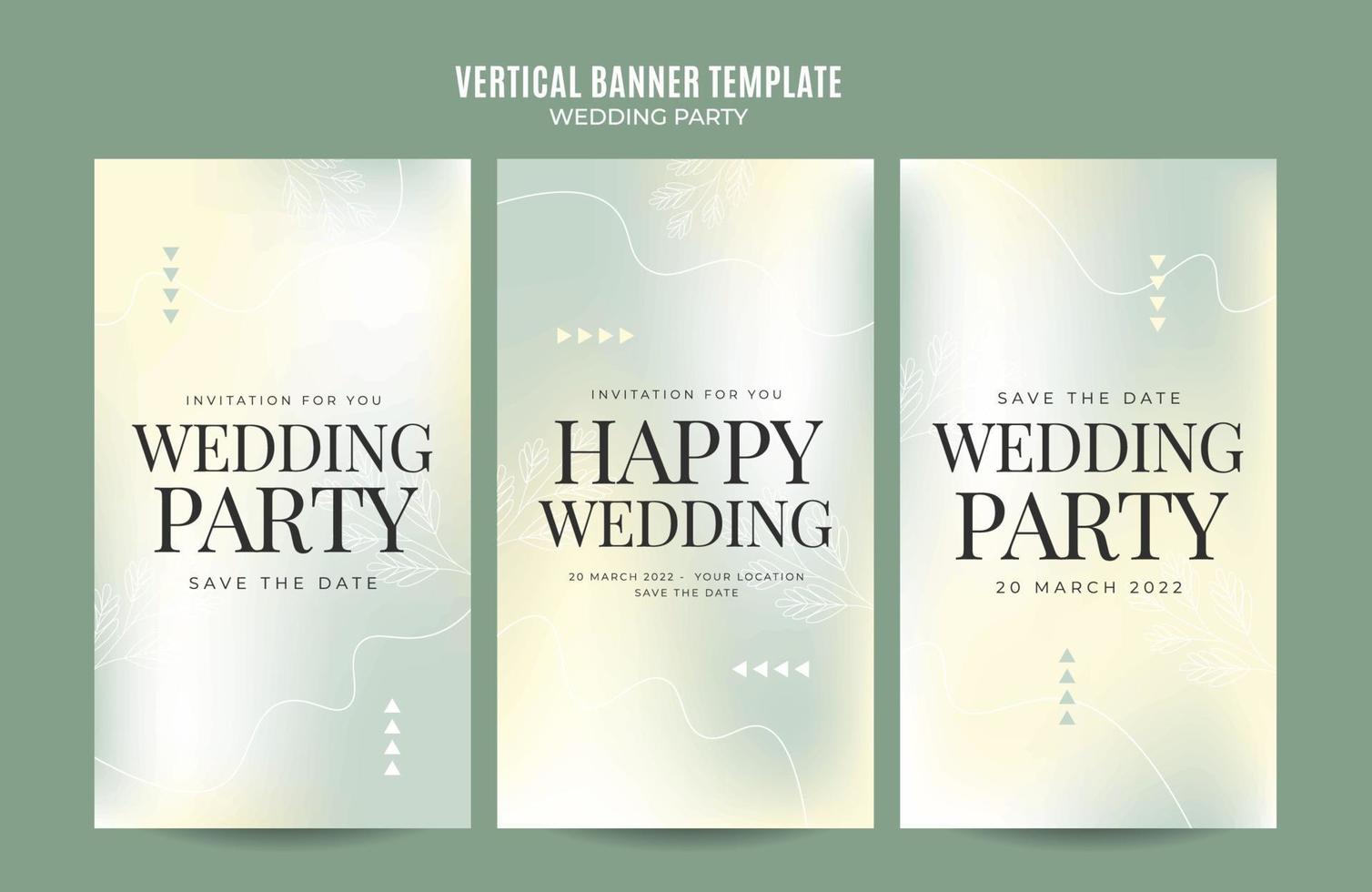 Instagram story wedding invitation web banner template retro gradients elegance abstract blurry space area vector