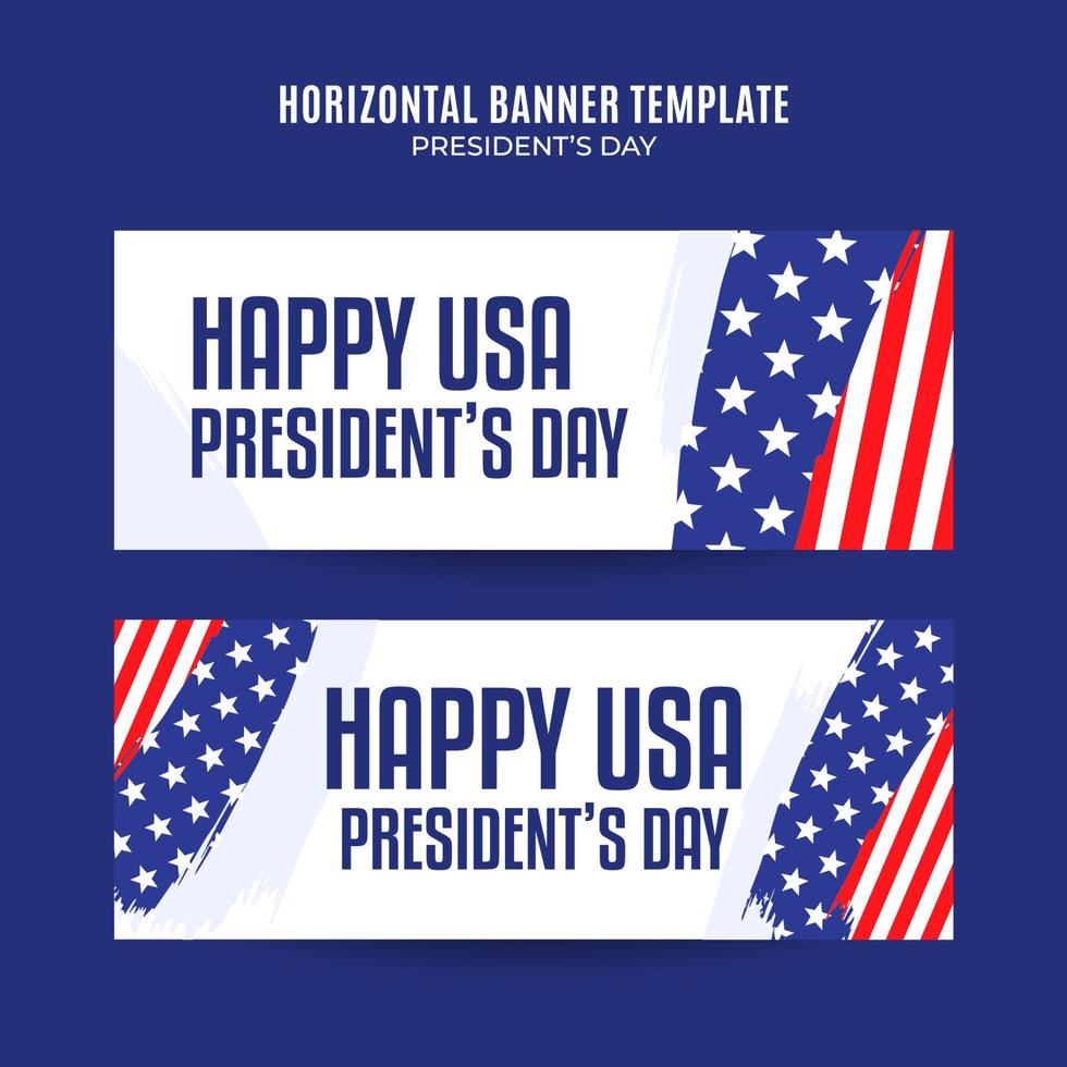 Happy Presidents day in United States. Federal holiday in America. Celebrated in February. Horizontal Poster, banner, space area and background vector