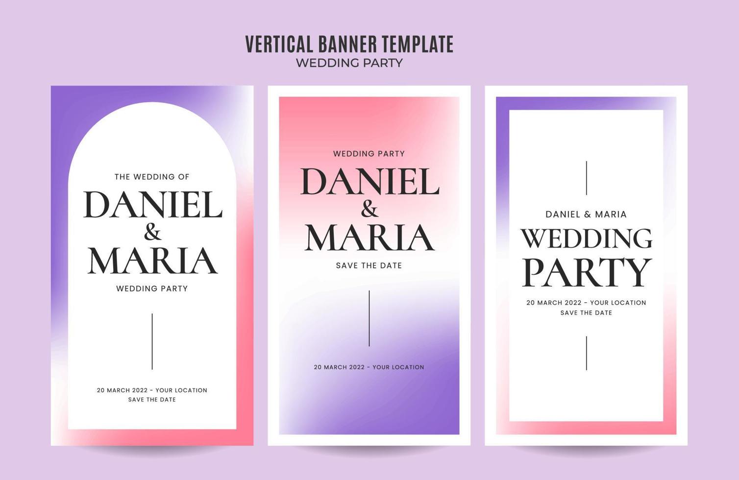 historia de instagram invitación de boda plantilla de banner web retro gradientes elegancia resumen espacio borroso área vector