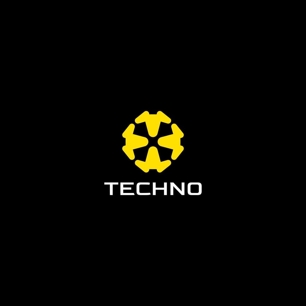 diseño de logotipo futuro techno simple vector