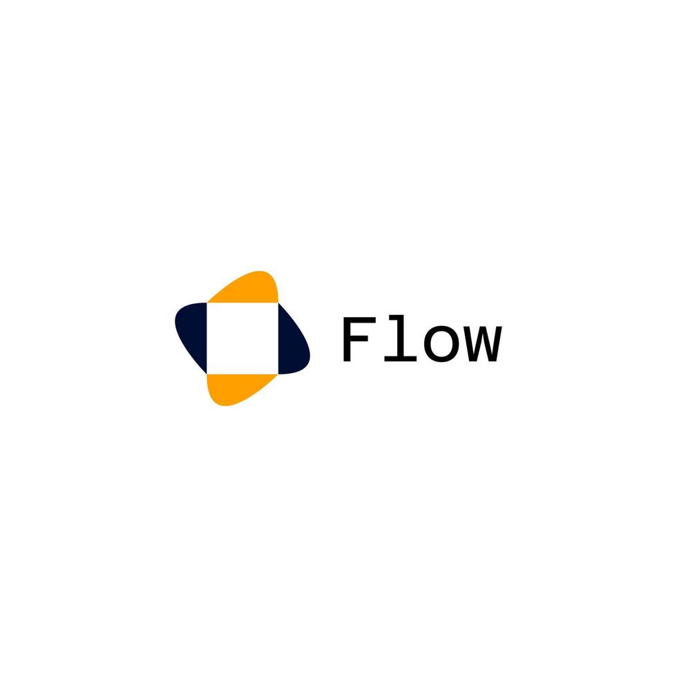 Abstract Flow simple logo design vector