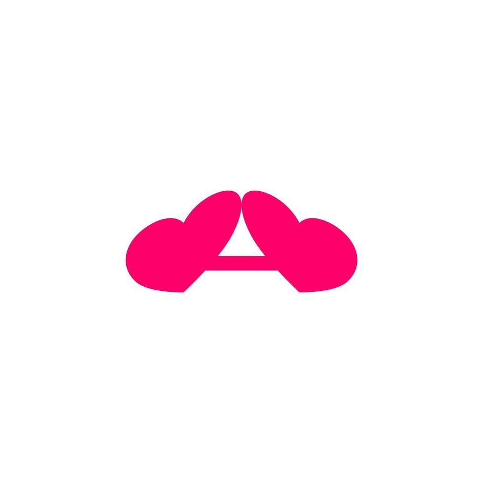 a love pink simple logo vector