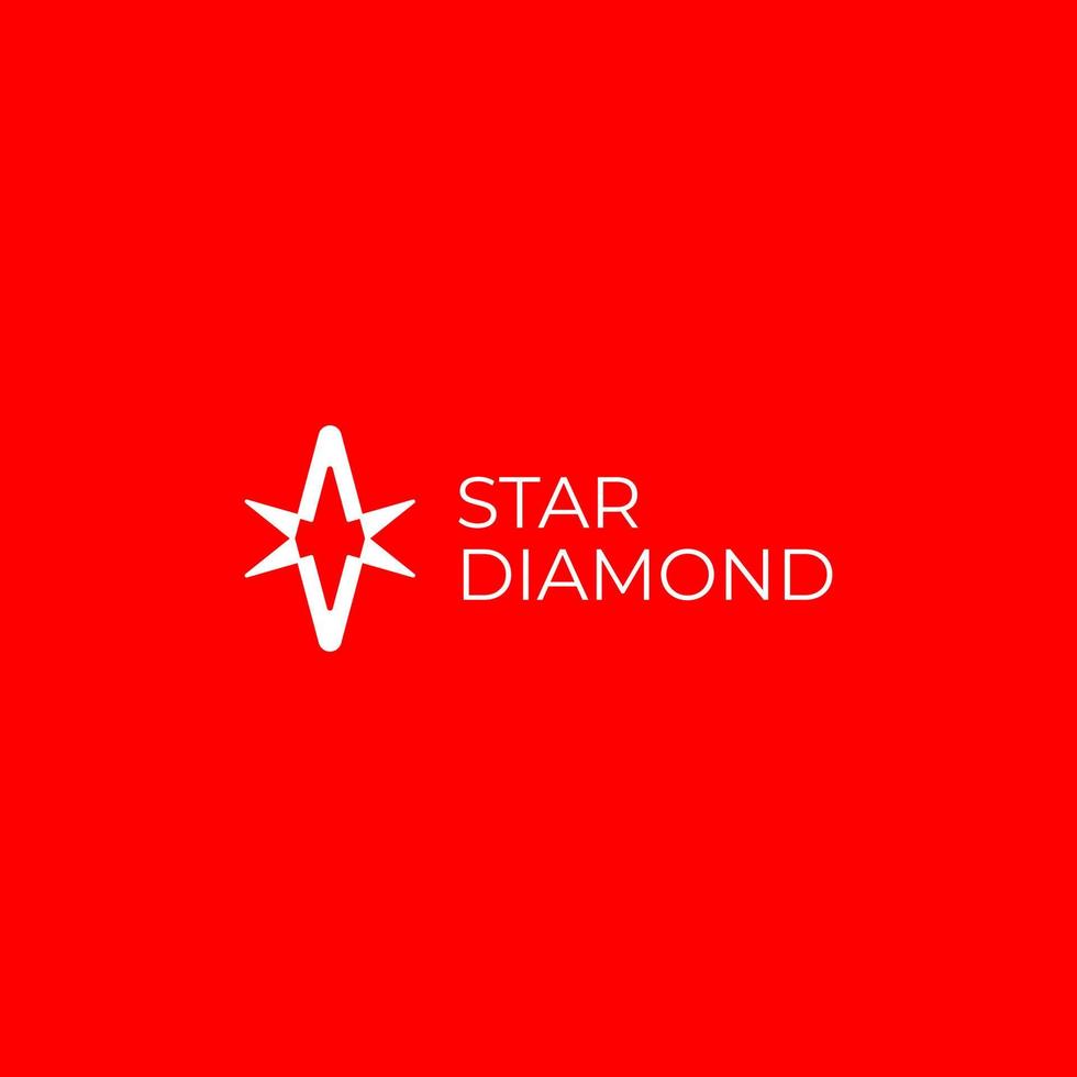 Diamond Star simple logo design vector