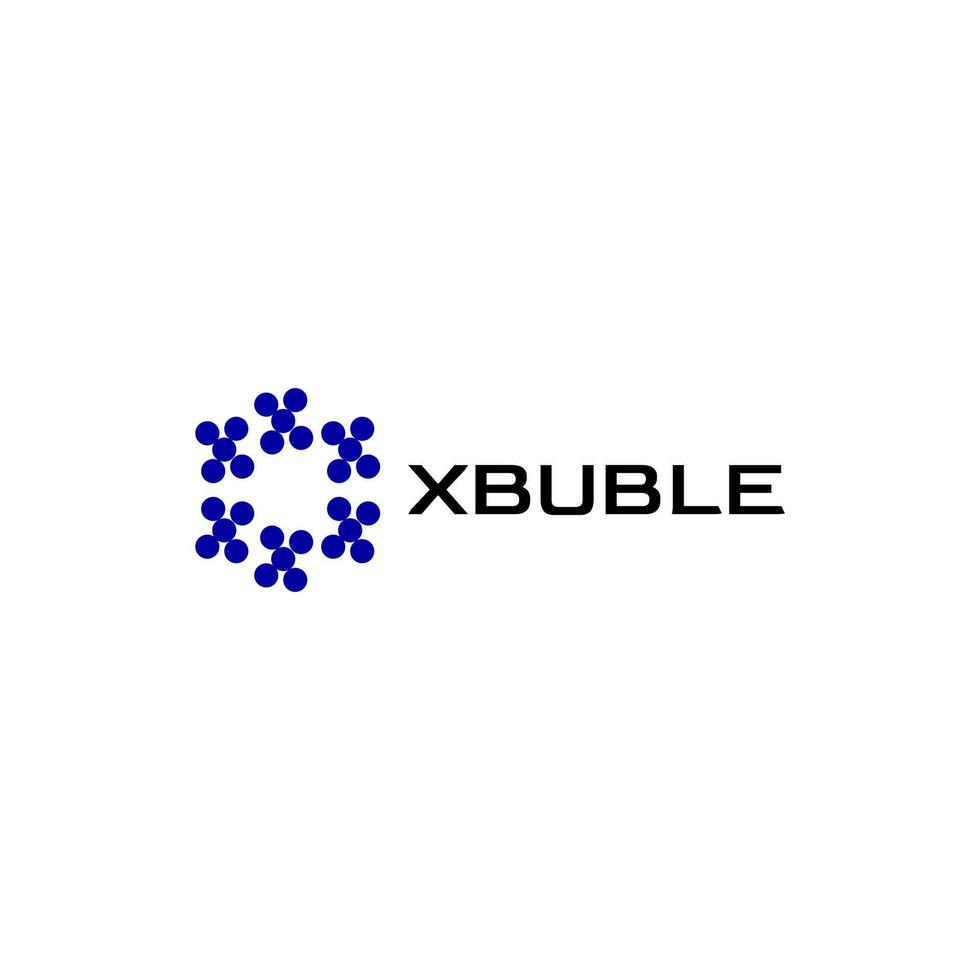 x diseño de logotipo simple de punto de burbuja vector