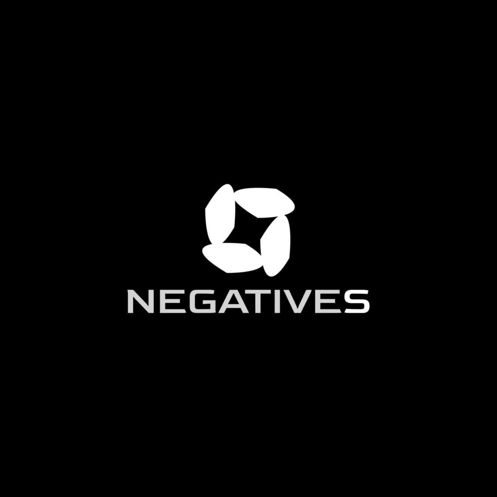diseño de logotipo simple de estrella negativa vector