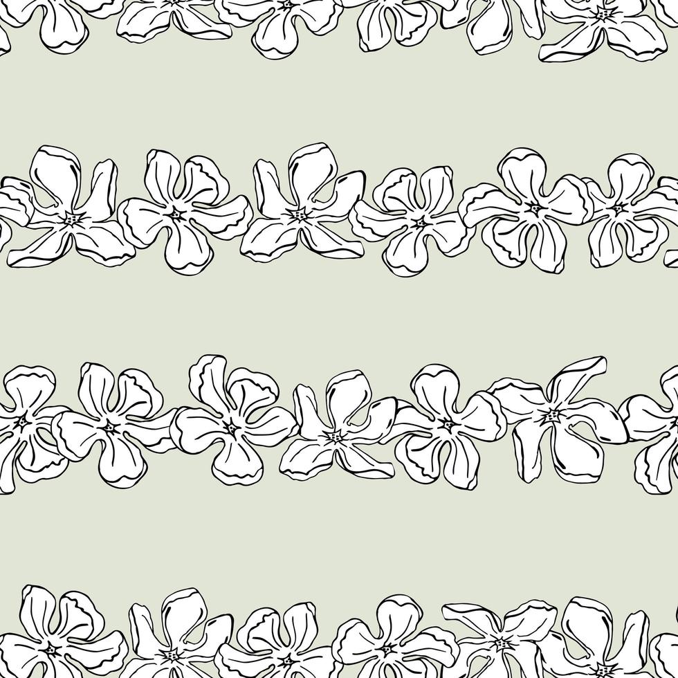 flor de magnolia patrón floral transparente, elementos dibujados a mano para el diseño textil, papel pintado y artesanía vector