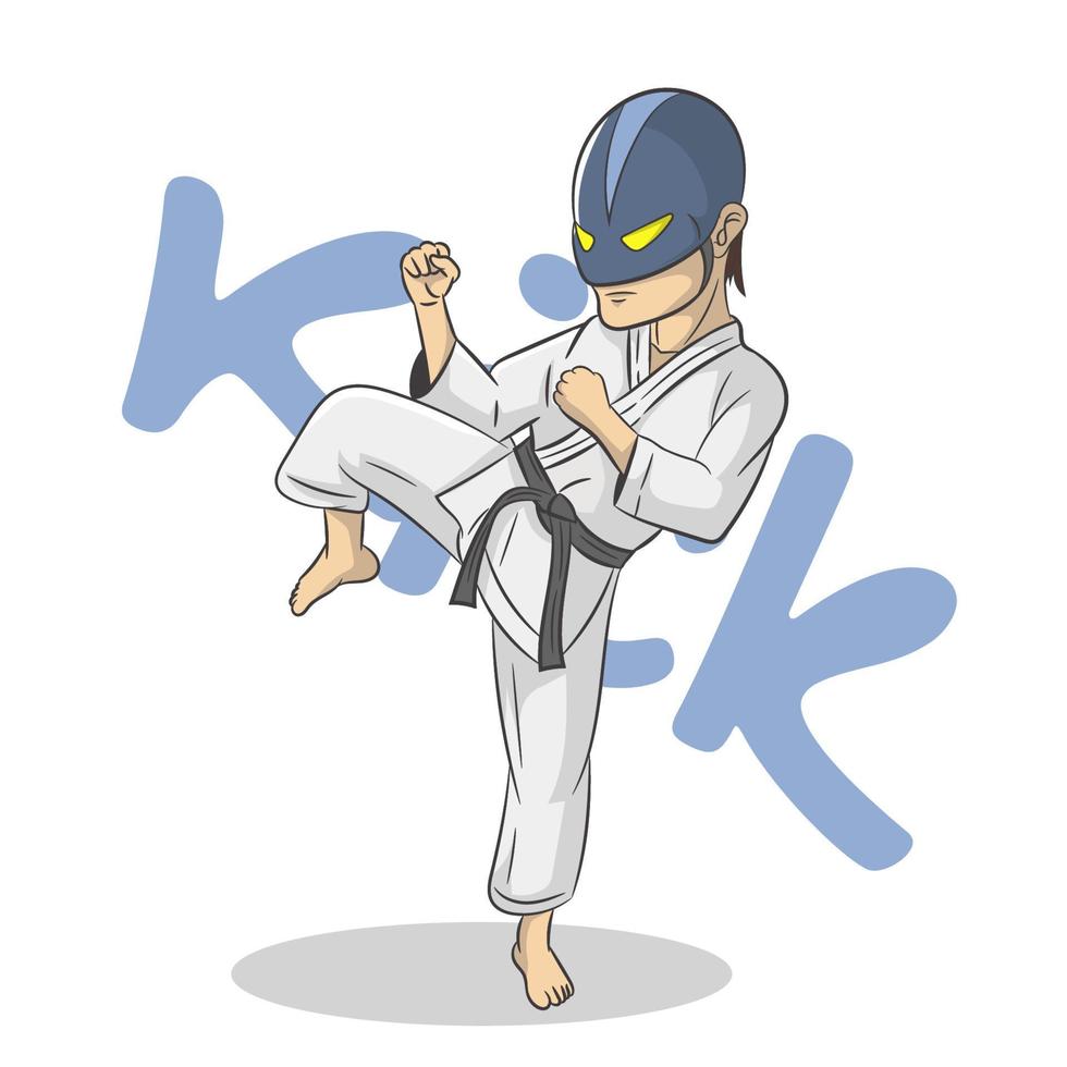 karate kick. vector