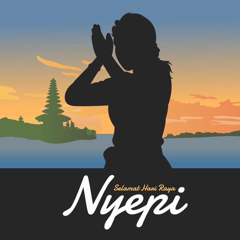 Nyepi day. Indonesia vector