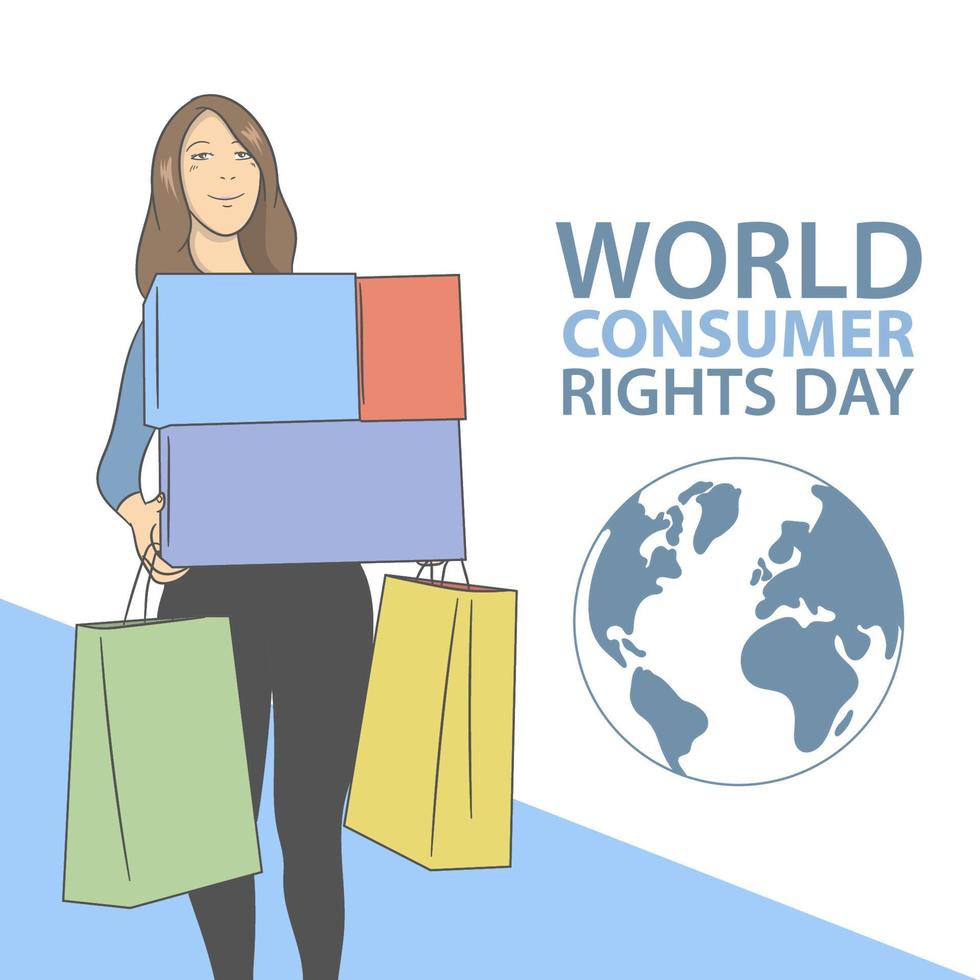 día mundial de los derechos del consumidor vector