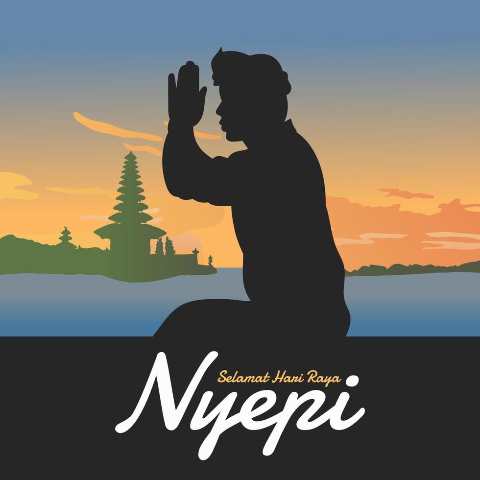 día de nyepi. bali ilustración vectorial vector