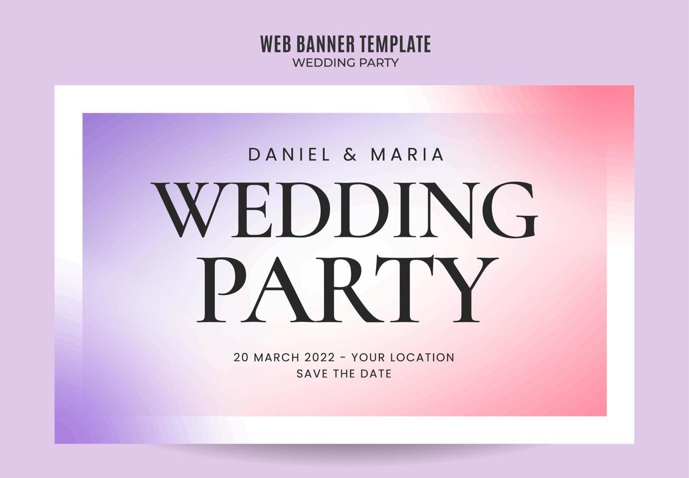 wedding invitation web banner template retro gradients elegance abstract blurry space area vector