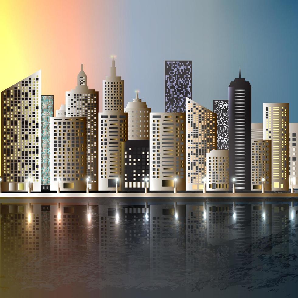 Morning City Skyline vector