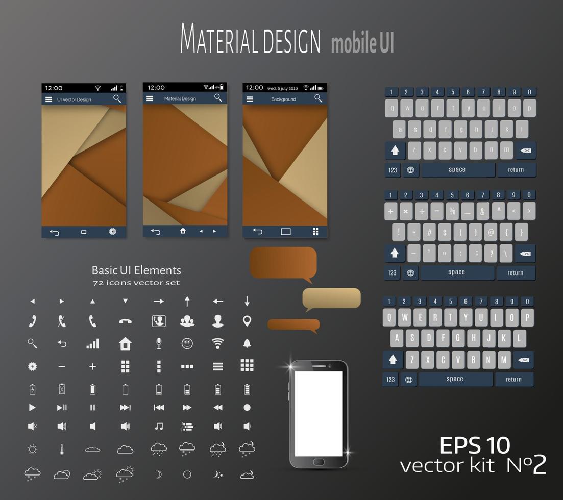 mobile template set vector