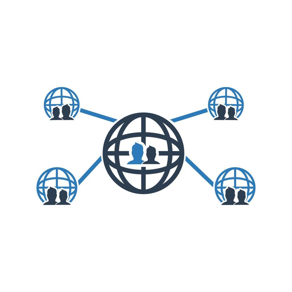 Business network icon, Global network, Employee network, Business communication vector