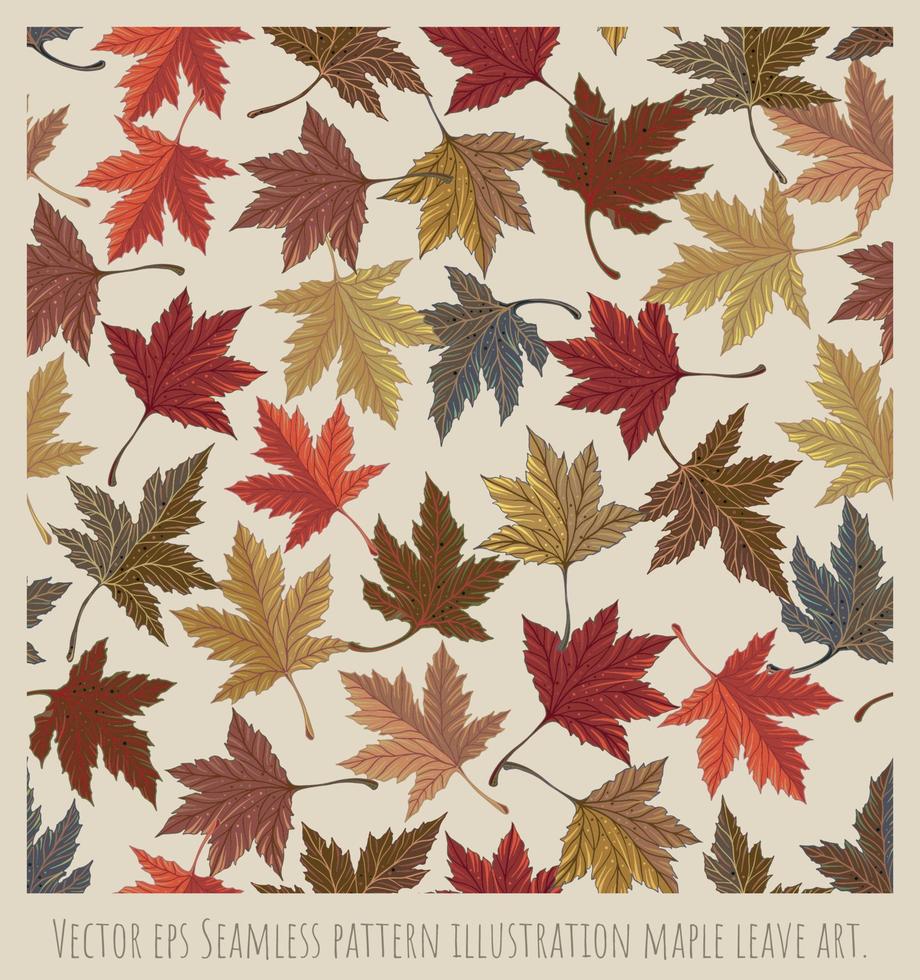 Vector eps Seamless pattern illustration maple leave art