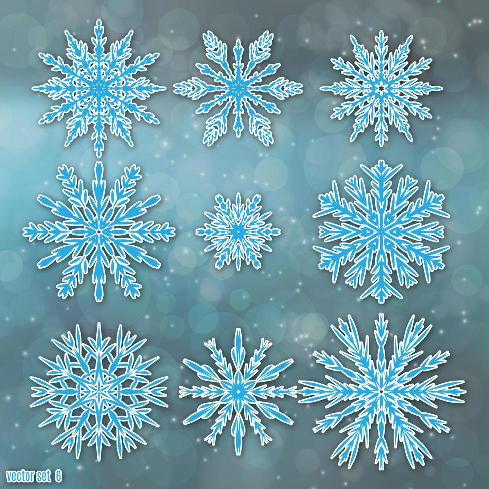 Snowflake set vector