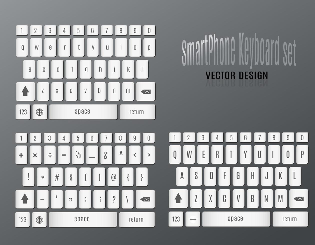 Smartphone keyboard template vector