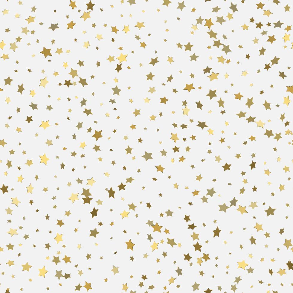 Abstract white modern seamless pattern with gold stars. vector