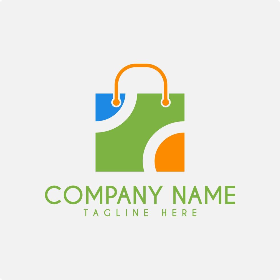 Shopping Bag Icon Vector For Online Shop Commerce Logo Design