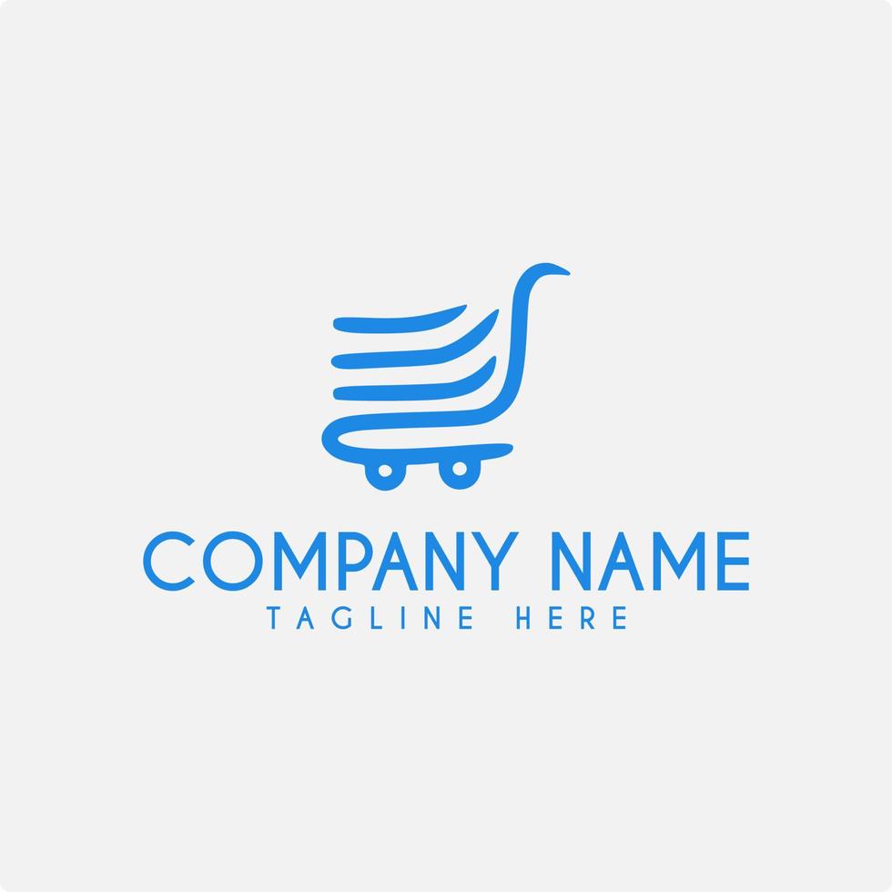 Logo Design for Shop Store Symbol with Shopping Basket or Trolley Icon Illustration vector