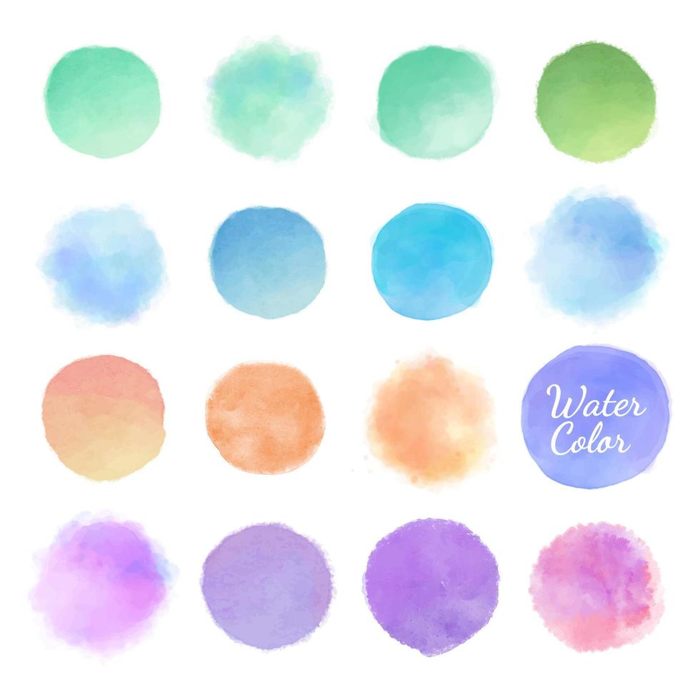Set of watercolor blobs shapes. vector