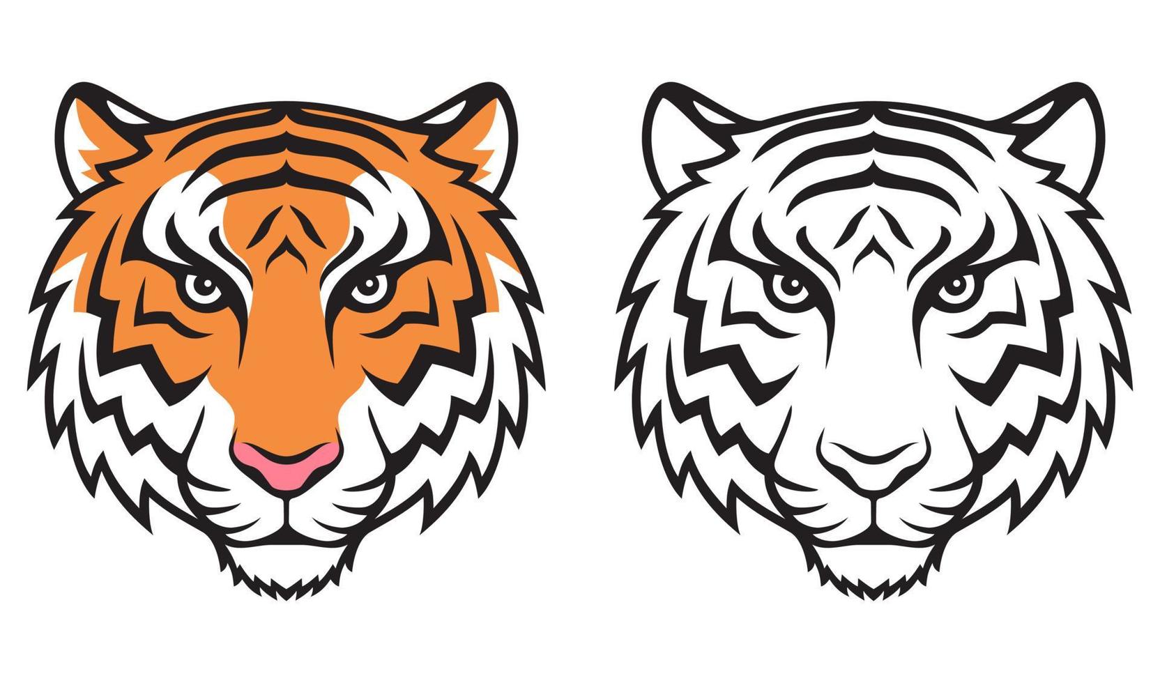 Ilustración de vector de silueta de cara de tigre