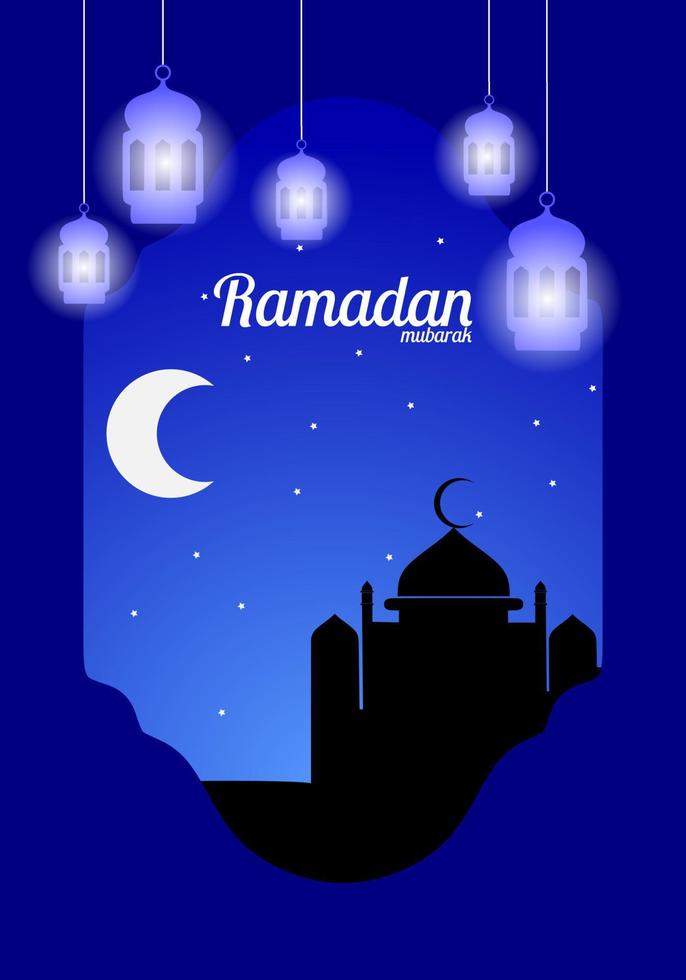 Islamic greeting card design for Ramadan Kareem vector
