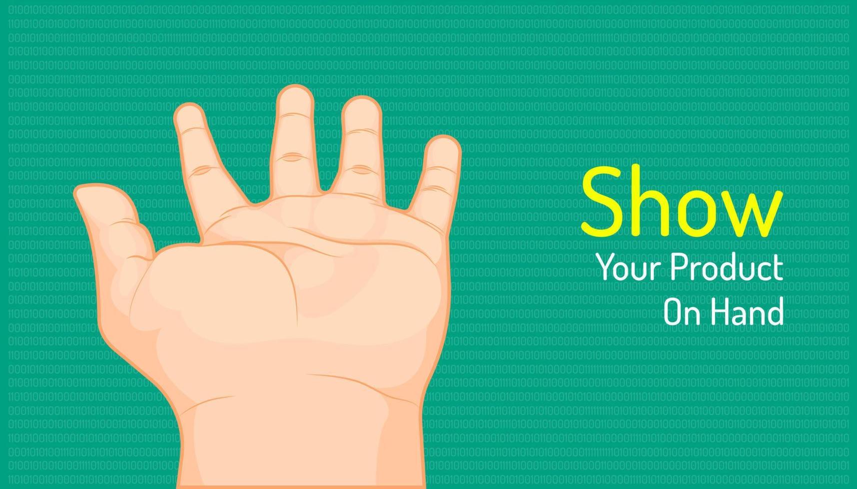 hand for show your product. beautiful color background. vector illustration eps10