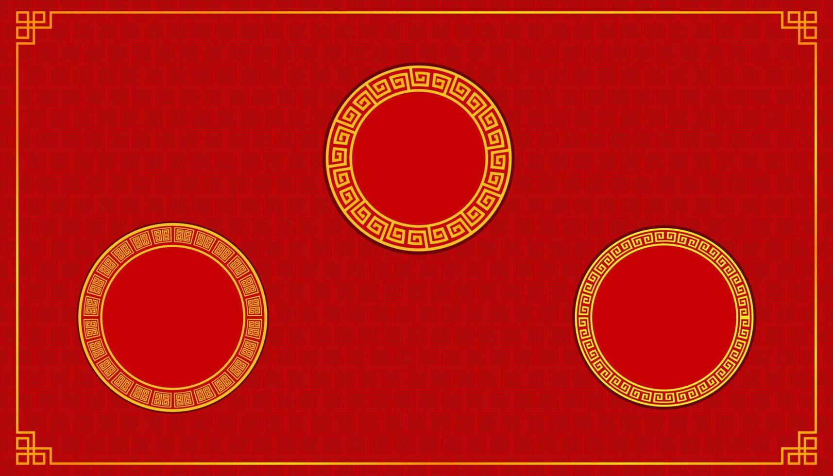 happy chinese new year. set of lucky one circle symbol. asia holiday. vector
