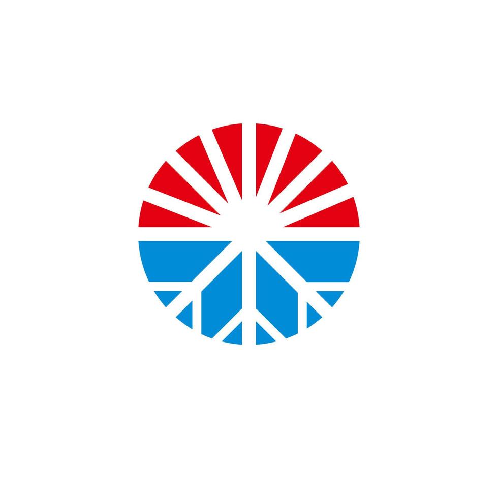 red blue illustration for heating and cooling logo design idea vector