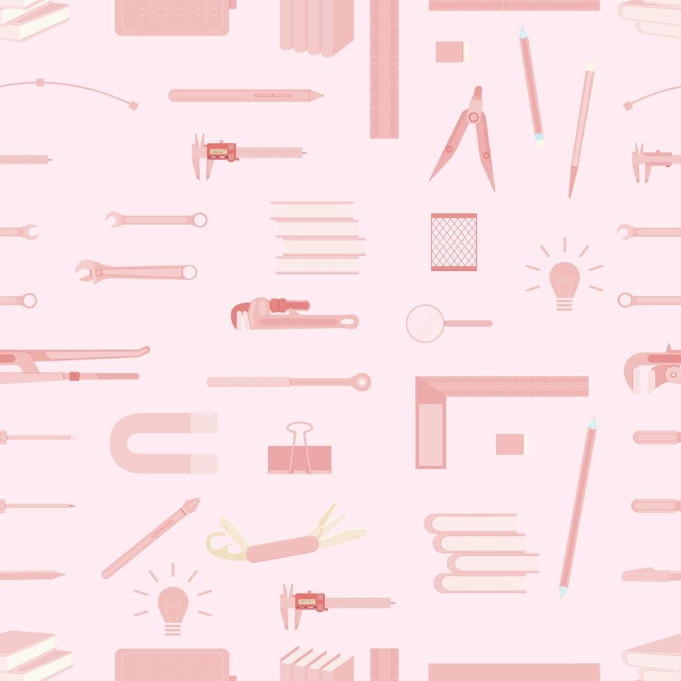 pattern seamless set of tool equipment for engineer education design artist technicain. vector illustration eps10.