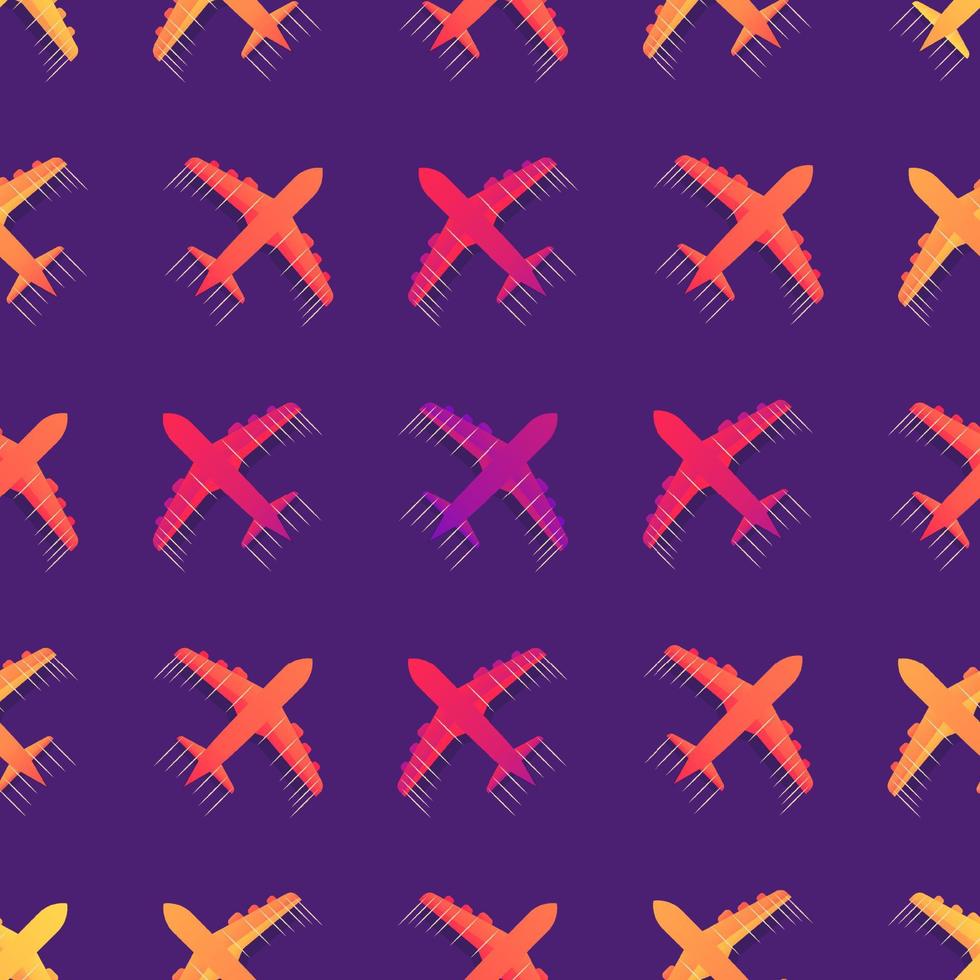 pattern seamless set of airplane flying colorful modern design. vector illustration eps10