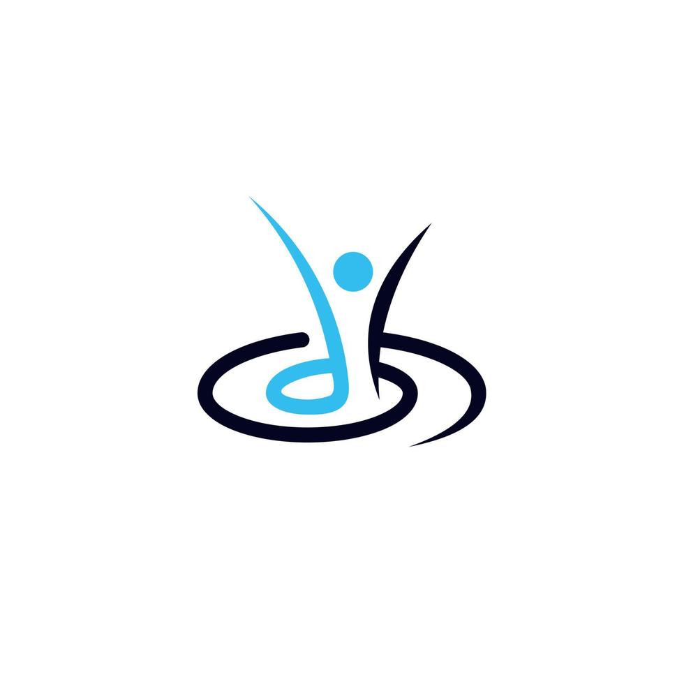 logotipo de entrenamiento simple moderno genérico espiral azul ilustración vector