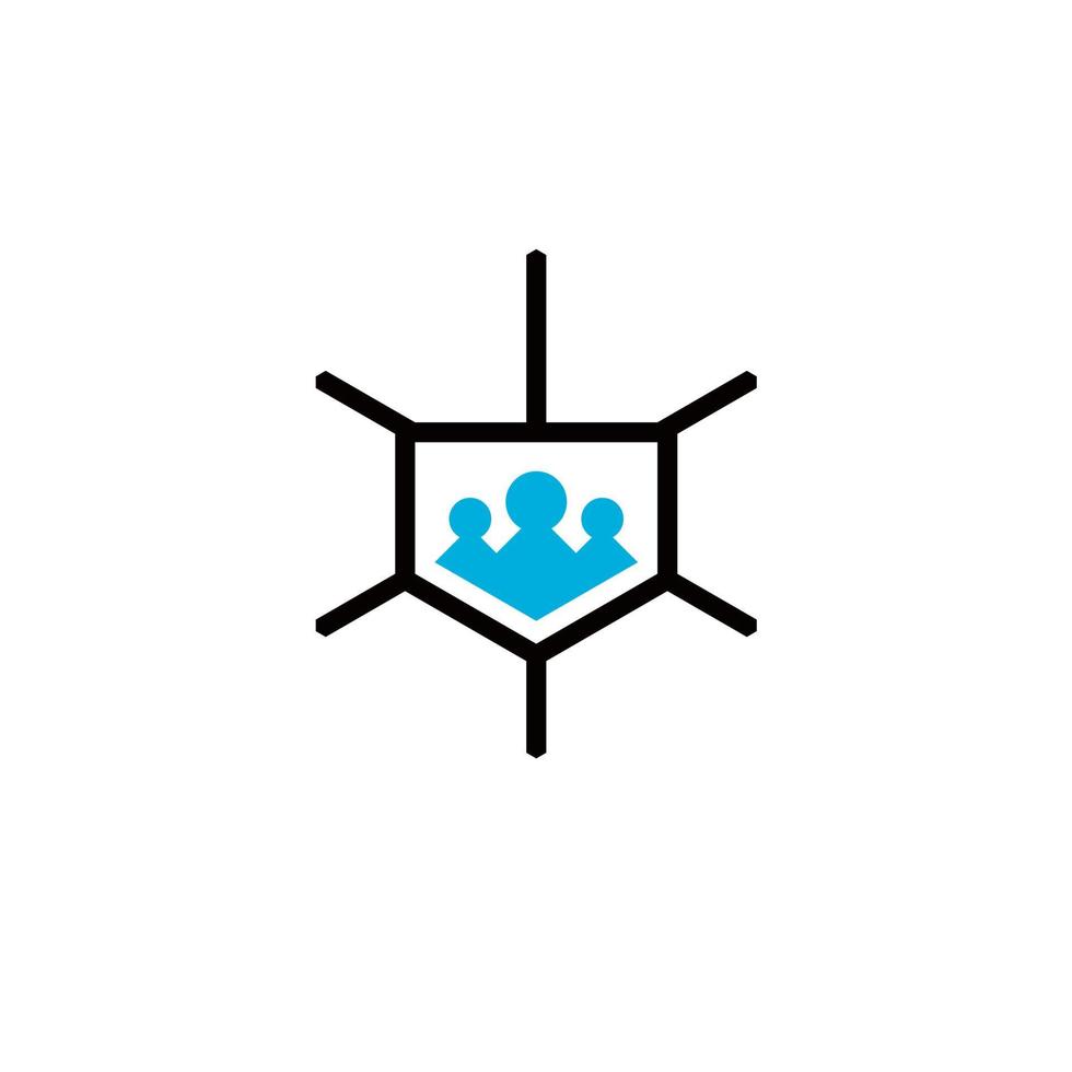 Technology logo design network of crowd people illustration vector