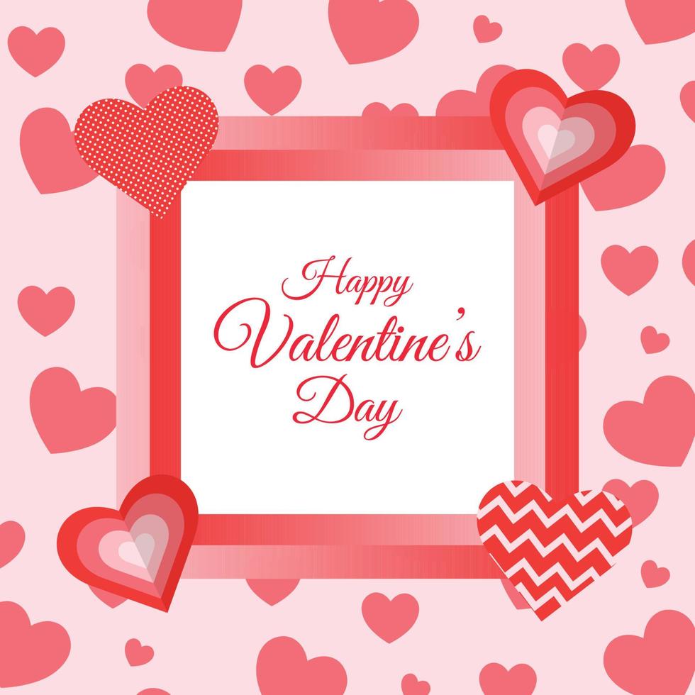 Valentine's day banner template for social media post instagram vector