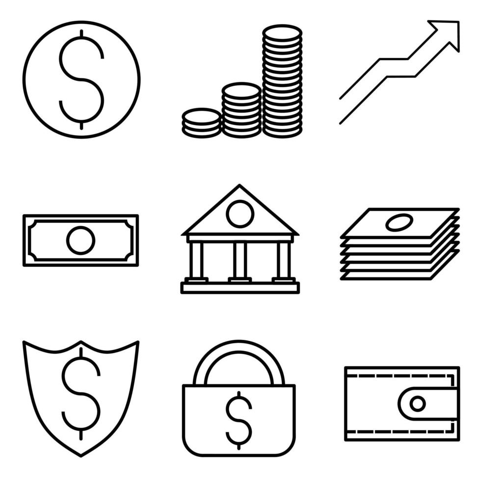 conjunto de iconos de finanzas vector