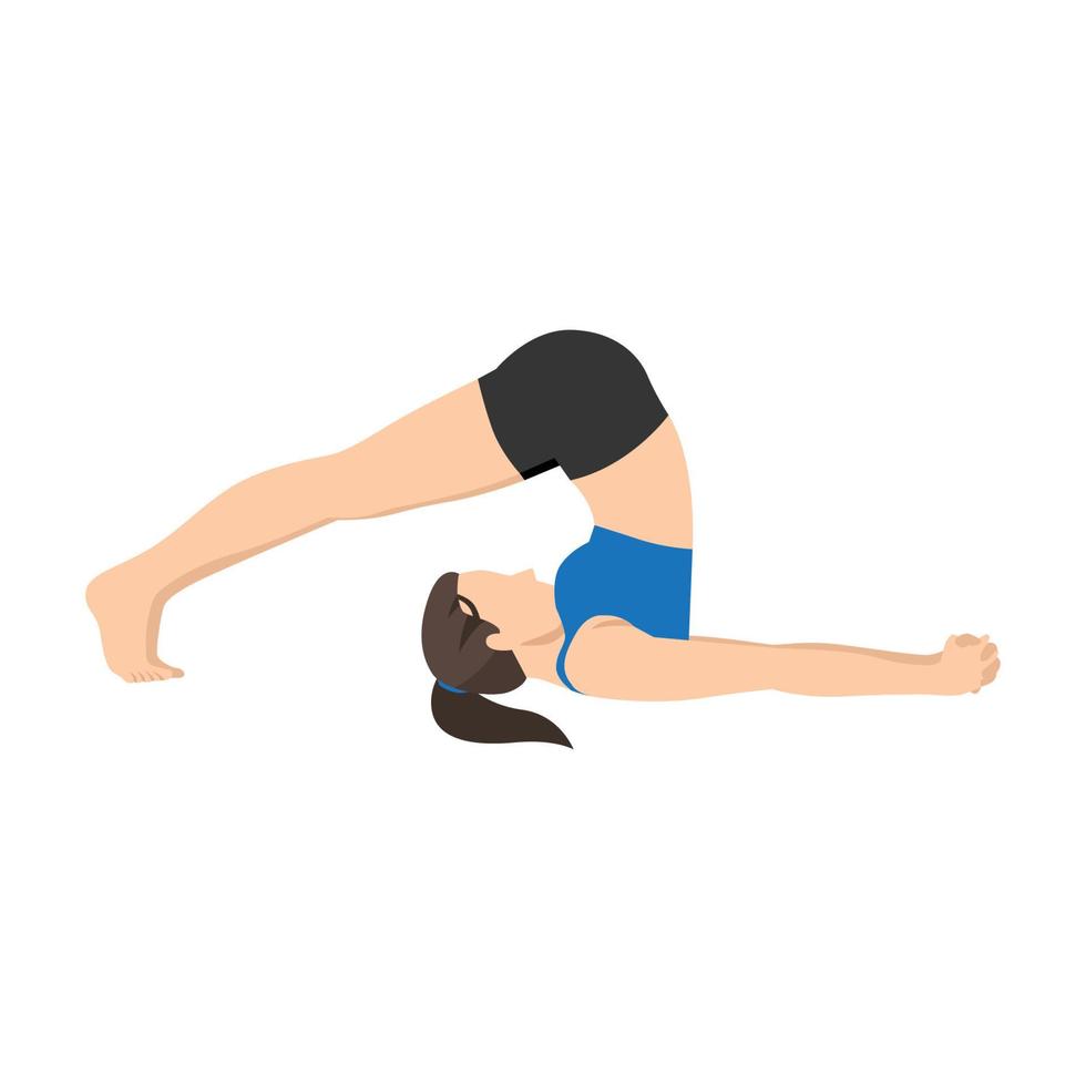 Woman doing plow pose halasana exercise. Flat vector illustration isolated on white background 5477882 Vector Art at Vecteezy
