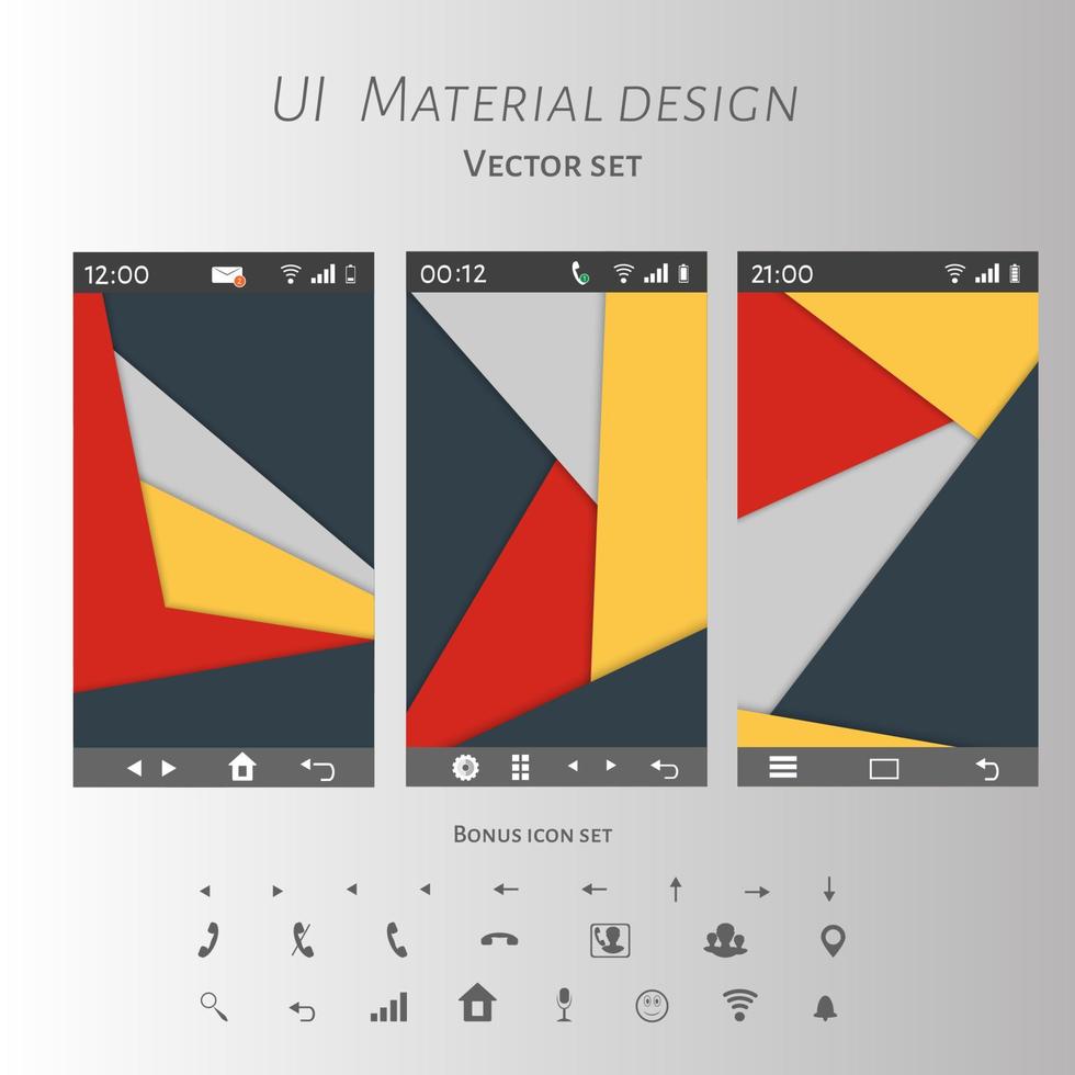 Abstract user interface templates of overlaps paper vector