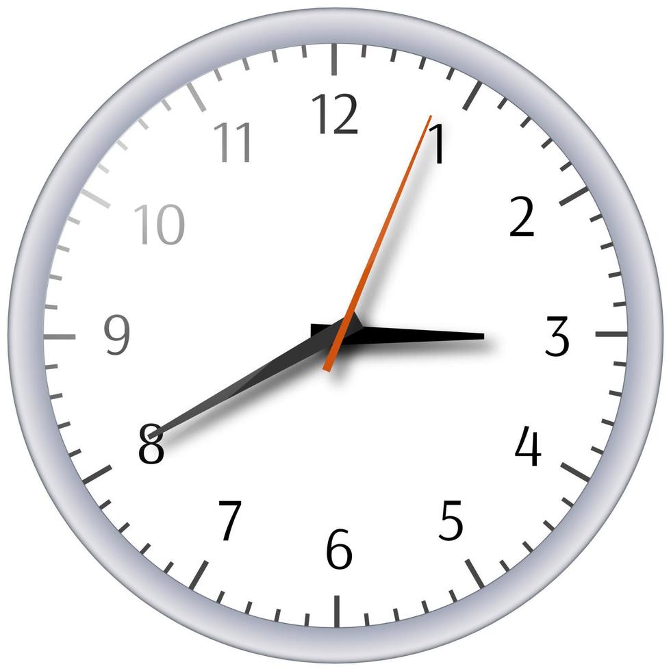 Modern 3D Vector Paper Clock Icon