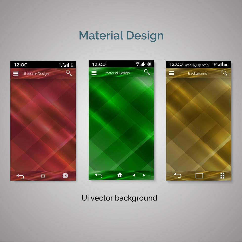 conjunto de fondo de diseño de material de interfaz de usuario vector