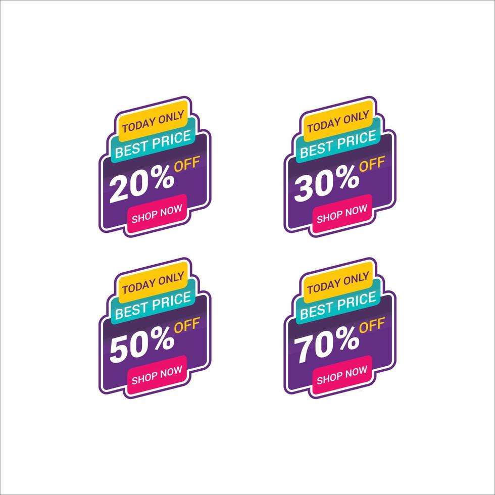 Discount badge collection set template vector