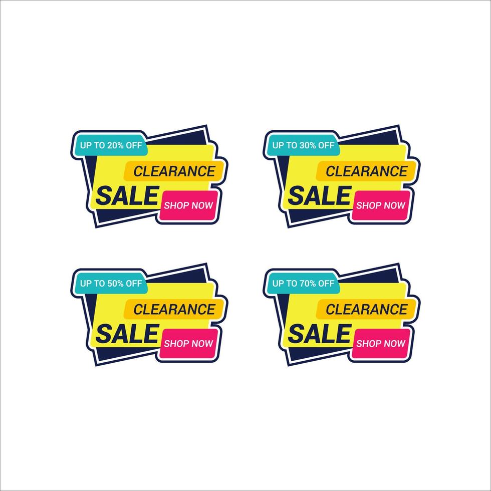 Discount badge collection set template vector