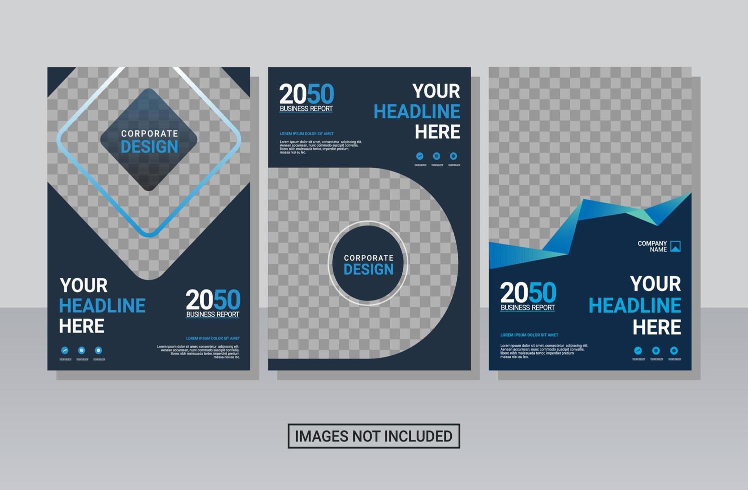 Modern business annual report template vector