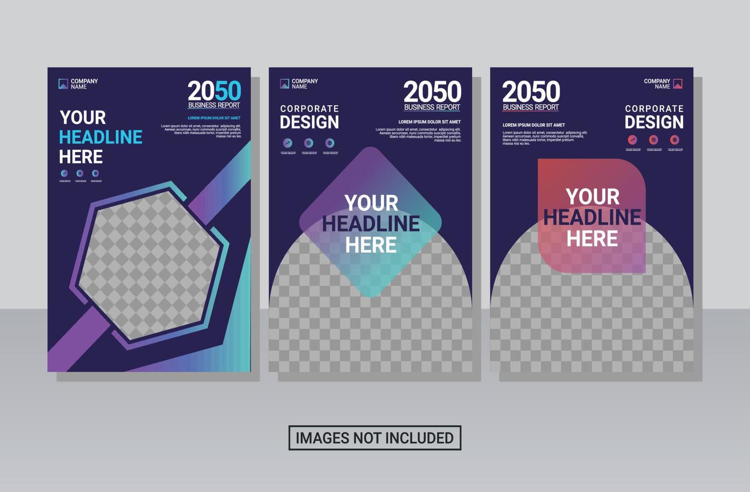 Creative corporate book cover collection design template vector