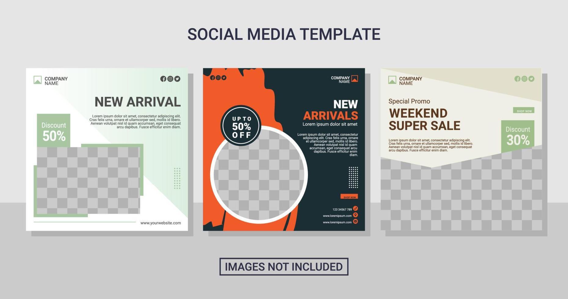 social media post template vector