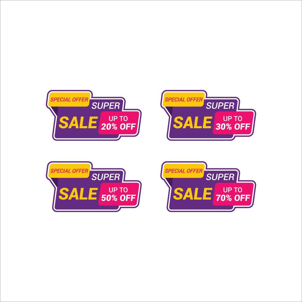 Discount badge collection set template vector