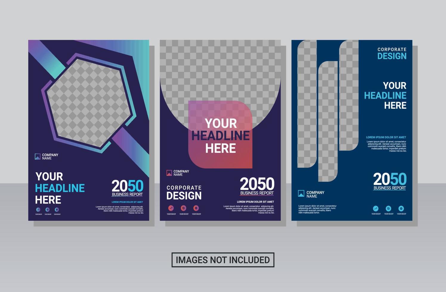 Creative corporate book cover collection design template vector