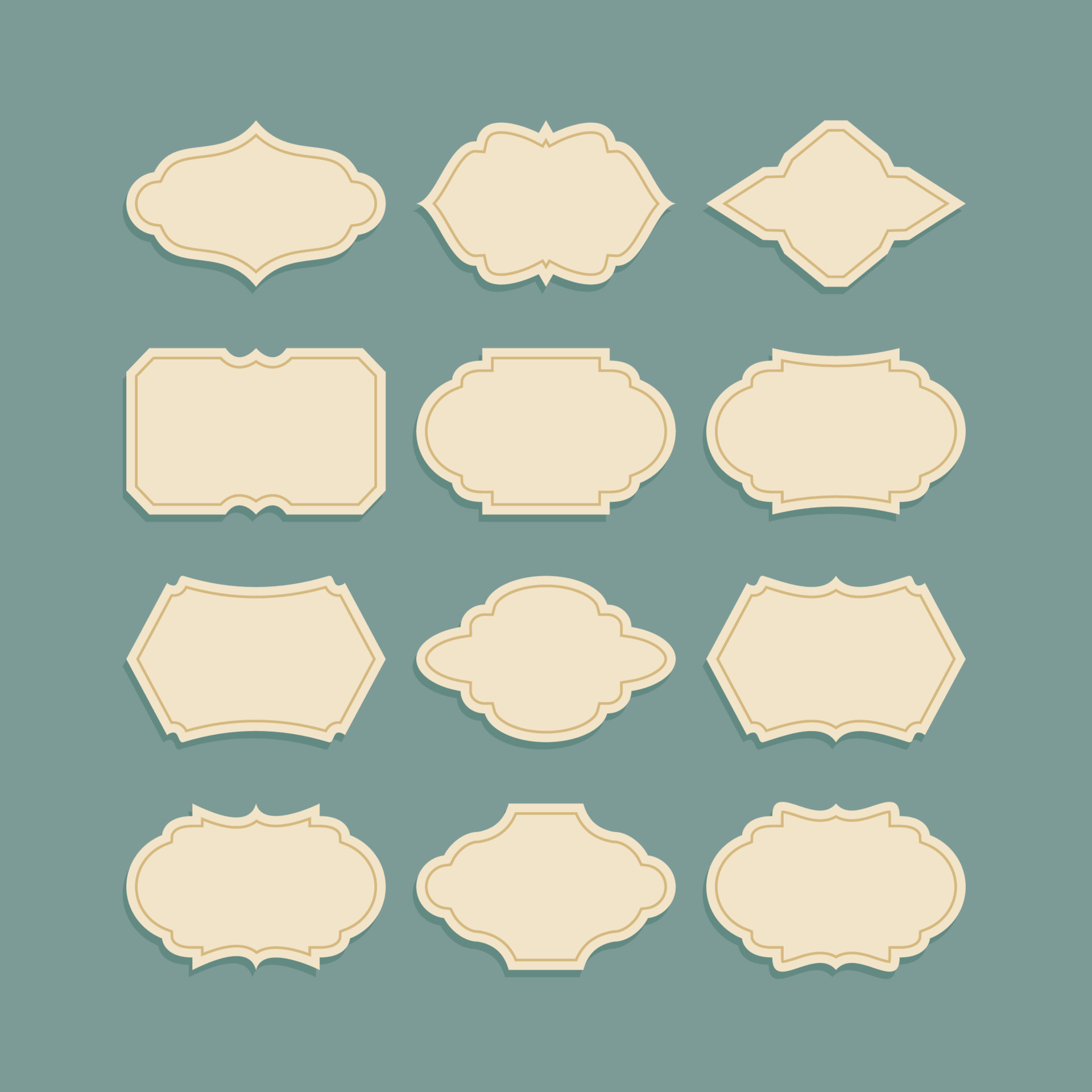 Vintage labels and frame set design template 5478197 Vector ...